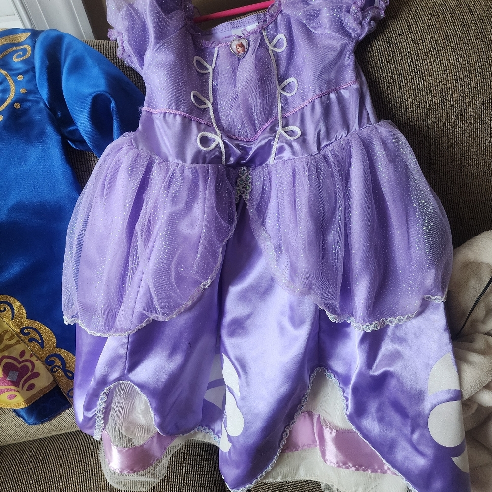 Sz 4 Disney Sofia Lavender Princess Dress & Shoes for Kids